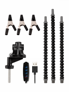 Третья рука для пайки с лупой и подсветкой 2 руки Помощник PM-INP40